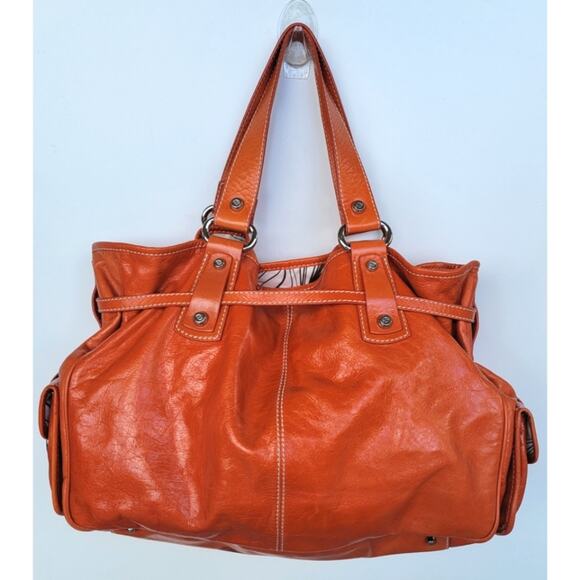 Francesco Biasia Brick Orange Handbag - Picture 2 of 13